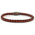 ÇAPRAZ ÖRGÜLÜ KAHVE TABA DERİ ERKEK BİLEKLİK BT606