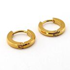 Solfera İNCE SARI ÇELİK HALKA ÇİFT ERKEK KÜPE E415