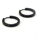 BÜYÜK BOY 20mm HALKA SİYAH PASLANMAZ ÇELİK HALKA KÜPE E837