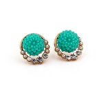 NİL YEŞİLİ ÇİÇEK BUKETİ ŞEKLİNDE KADIN KÜPE EX026