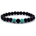 TURKUAZ SİYAH VARİSİT MAT ONİKS DOĞAL TAŞ ERKEK BİLEKLİK J0204