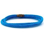 İKİ SIRA SARMA METAL MIKNATIS MAVİ ÖRGÜ İP ERKEK BİLEKLİK M007D