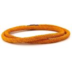 İKİ SIRA SARMA MIKNATIS HARDAL SARI ÖRGÜ İP ERKEK BİLEKLİK M007E