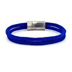 ÇİVİT MAVİ İKİ SIRALI METAL MIKNATISLI ERKEK BİLEKLİK M013J