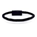 SİYAH BEYAZ İKİ SIRALI MANYETİK KLİPS ERKEK BİLEKLİK M014A