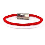 KIRMIZI BEYAZ İKİ SIRALI MANYETİK KLİPS ERKEK BİLEKLİK M014C