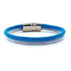 MAVİ GRİ İKİ SIRALI METAL MIKNATIS ERKEK BİLEKLİK M014Y
