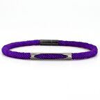 MOR ÖRGÜ İPLİ ANTRASİT METAL MIKNATISLI ERKEK BİLEKLİK M028M