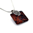 KARE ŞEKİLLİ FASET KESİM JASPER DOĞAL TAŞ KADIN KOLYE Q0541