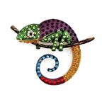 BÜYÜK BOY RENKLİ TAŞLI BUKALEMUN BROŞ PİN ROZET İĞNE RZ021