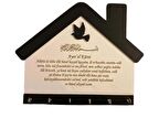 SOLMAZ Ahşap Lazer Kesim Ve Dua Kazımalı Anahtarlık Askılığı 30X25cm