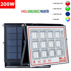 200 SOLAR 5 MODLU GÜNEŞ ENERJİLİ LED PROJEKTÖR  MAVİ YEŞİL KIRMIZI VE RGB RENK AYDINLATMA 