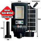 150 LEDLİ Güneş Enerjili Solar Bahçe Çevre Sokak Lambası DLS
