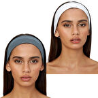 Salvia Dione 2Li Spor Kadın Erkek Taç Saç Bantları Pamuk Yazlık İnce Sıkmayan Bandana Kadın & Erkek Koşu Fitness Yoga Pilates Bisiklet Saç Bandı Taç Kadın Günlük Moda Yüz Yıkama Makyaj Kakül Perçem Engelleyici Saç Bandı Bandana Beyaz - Açık Mavi 