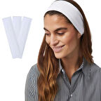 Salvia Dione 3'lü Spor Kadın Erkek Saç Bandı Seti  - Elastik Kaymaz İnce Ter Emici Esnek Genç Saç Bandı Bandana - Kadın Makyaj Yüz Yıkama Koşu Fitness Yoga Pilates Bisiklet İçin Saç Bandı Taç - Kadın & Erkek Atletik Egzersiz 3'lü Ter Bandı Seti Beyaz