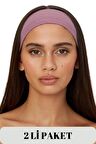Salvia Dione 2' Li Spor Kadın Erkek Saç Bandı Seti - Pamuk Yazlık İnce Sıkmayan Bandana - Kadın & Erkek Yoga Pilates Bisiklet Saç Bandı Taç - Kadın Günlük Moda Yüz Yıkama Makyaj Kakül Perçem Engelleyici Saç Bandı Bandana Seti Pembe
