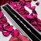 925 Ayar Gümüş Yıldız Figürlü Kadın Bileklik – Taşlı Tasarım, Gümüş Rengi