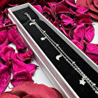 925 Ayar Gümüş Taşlı Kadın Bileklik – Modern Tasarım, Gümüş Rengi