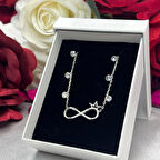 Taçlı Sonsuzluk Kadın Kolyesi 925 Ayar Gümüş Rodyumlu Zirkon Taşlı