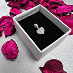 Kalp Figürlü Kadın Kolye Ucu 925 Ayar Gümüş Zirkon Taşlı