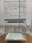 2 (çift) Katlı Muhabbet Kuşu Üretim Kafesi - Kalın Telli Çekmeceli