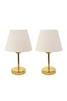 Metal Ayaklı Ikili Abajur Masa Lambası - Gold