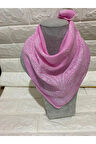 Açık Pembe %100 Pamuk Unisex Etnik Desenli Bandana Fular
