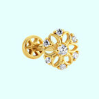 Altın Çiçek Tragus Piercing 14 Ayar