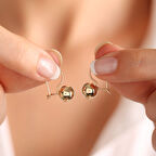 14 Ayar Altın Top Küpe