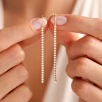 14 Ayar Altın Sallama Su Yolu Küpe 6.0 cm