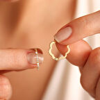 Altın Halka Küpe Papatya Formlu 1.5 cm