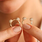 Sallantılı Altın Küpe Tfn Form 2,0 cm