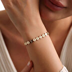 İtaly Altın Bileklik Hexagon