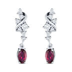 0.79 Karat Pırlanta Yakut Küpe