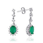 1.91 Karat Pırlanta Zümrüt Küpe