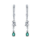 0.76 Karat Pırlanta Zümrüt Küpe