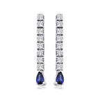 1.28 Karat Pırlanta Safir Küpe