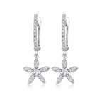 0.35 Karat Pırlanta Çiçek Küpe