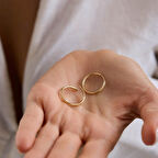 14K Altın Halka Küpe 1,2 mm 1.8 cm GİZLİ KİLİT