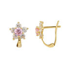 Altın Çocuk Küpe 14 Ayar Çiçek Tasarım