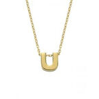 Altın U Harfli Taşsız Kolye