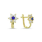 Altın Çocuk Küpe 14 Ayar J Model Taşlı