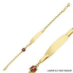 Altın Çocuk Bileklik 14 Ayar Uğur Böcekli