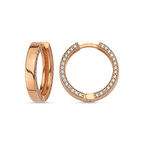 Rose Altın Halka Küpe Kenar Taşlı