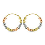 Dorikalı Altın Küpe TriaColor  14K Gold