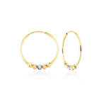 Halka Küpe Dorikalı Tricolor 14K Gold