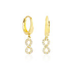 Sonsuz Altın Sallantılı Küpe 14K Gold Taşlı