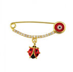 Altın Çengel İgne Uğurböcek (Bayan) Taşlı