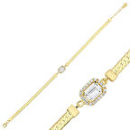 Baget Altın Bileklik Ezme Zincir 18-22 cm