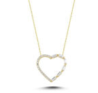 Kalp Altın Kolye Baget Taşlı